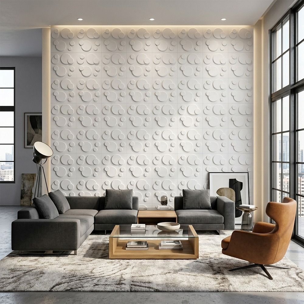 Painel de Parede 3D Branco 50* - Pvc Panel Background avaliação e preço